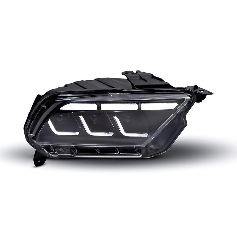 2010-2014 S197 Ford Mustang S650 Style LED Headlights W/ Amber Sequential Turn Signal (Pair)