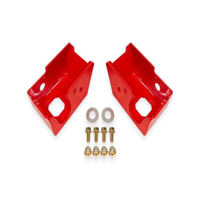 BMR 2021+ Ford Bronco (Exc. Bronco Sport) Rear Shock Mount Skid Plates - Red
