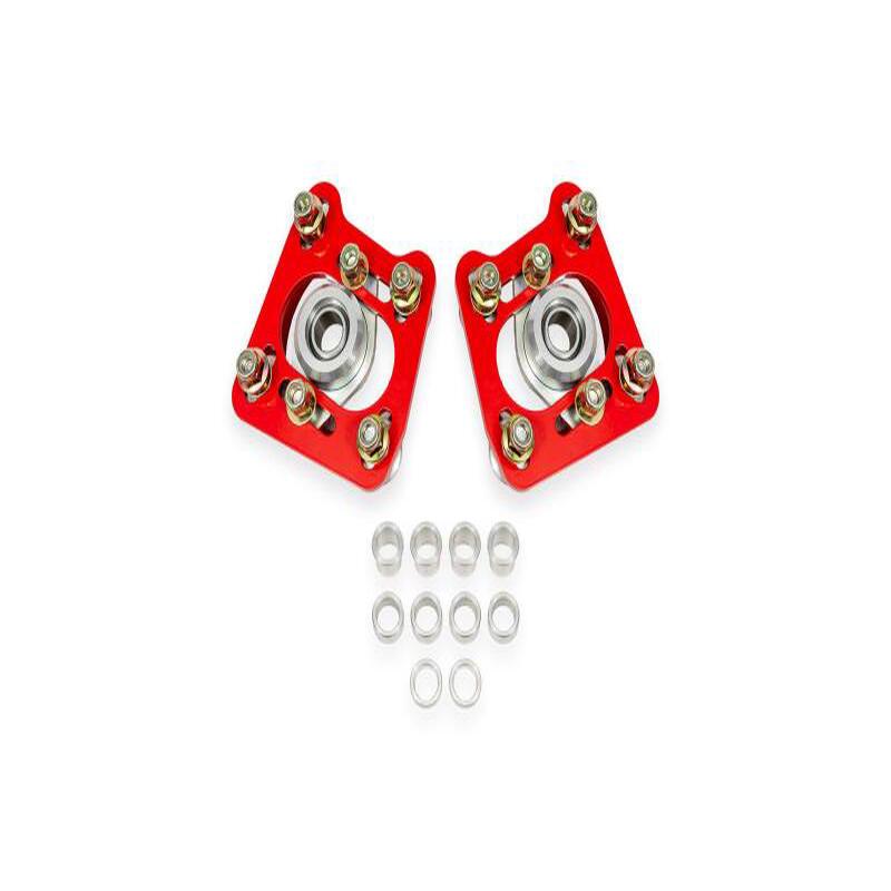 BMR 94-04 Ford Mustang Steel Caster Camber Plates - Red