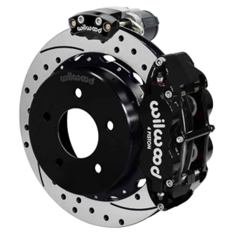Wilwood 88-98 GM C1500 Superlite Rear Elec. Parking Brake Kit 14in SRP Rotor 3.25in Offset - Blk