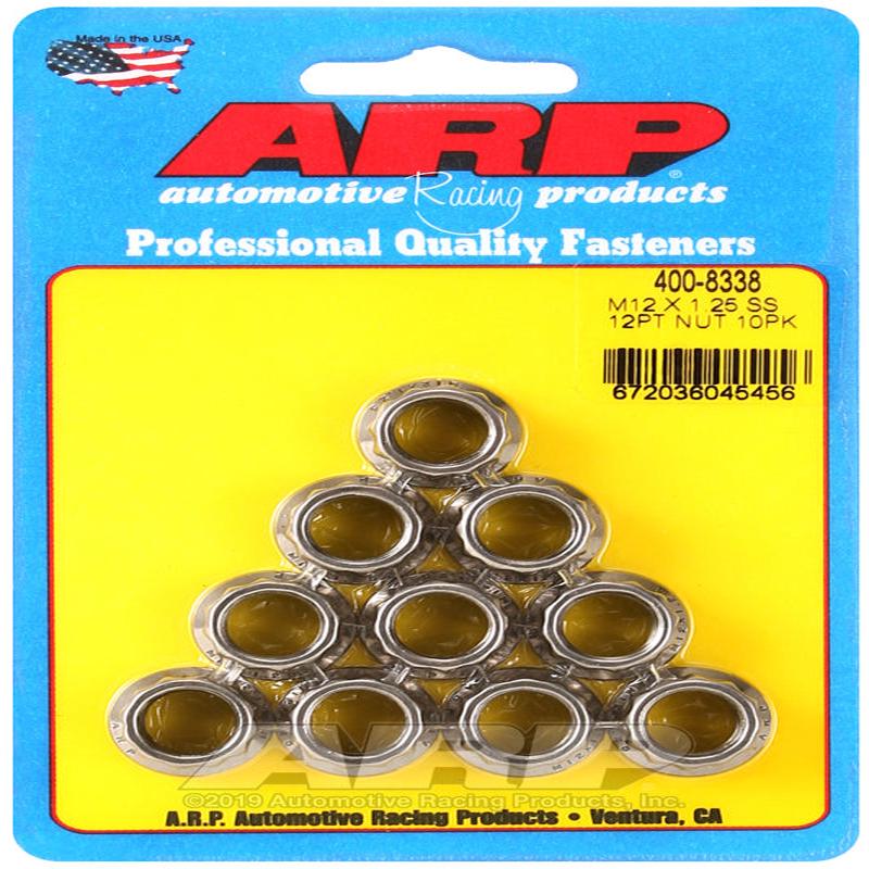 ARP M12 X 1.25 (.750 collar) SS 12pt nut kit