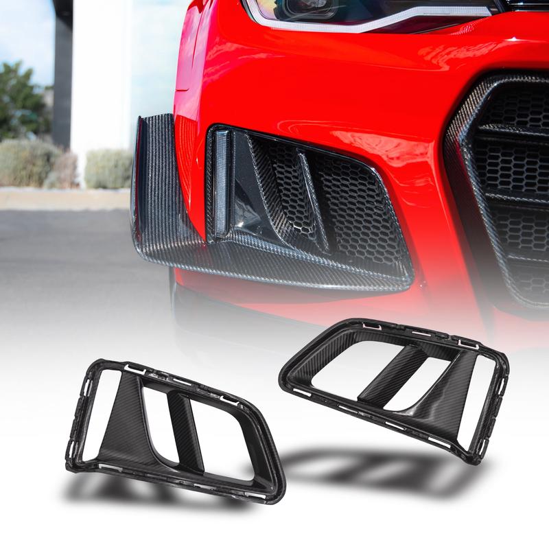 2016-2025 Camaro SS/RS/LT Type-ZL1 Gloss Carbon Fiber Bezels (Pair)