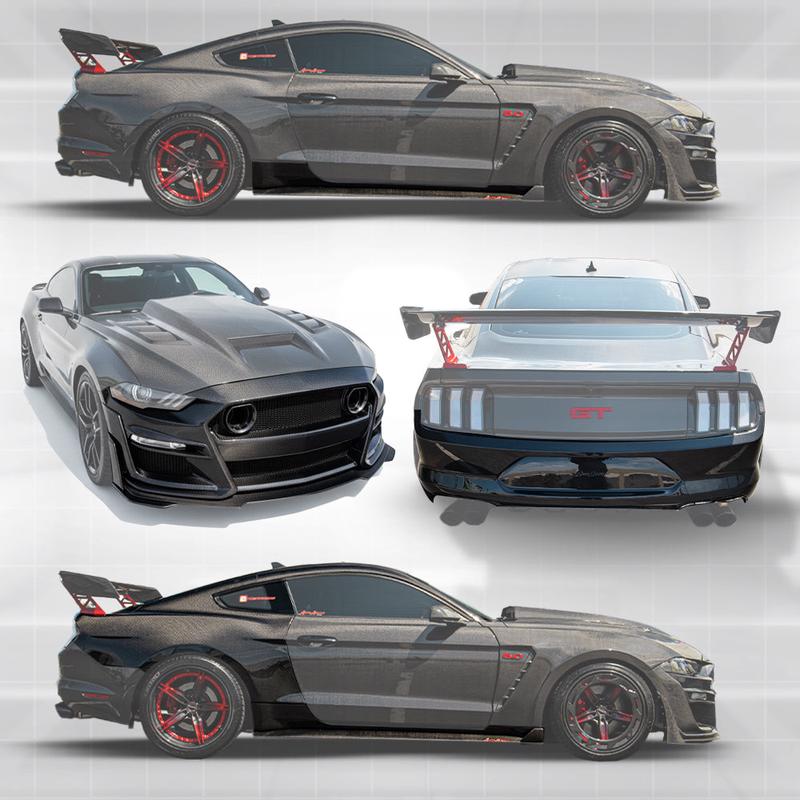 2018-2023 Mustang S550 GT/EcoBoost Track Package Carbon Fiber 13pcs Kit Combo