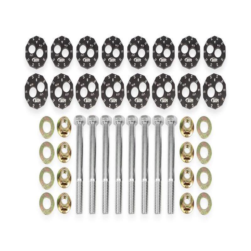 BMR 14-19 Chevrolet Corvette C7 Front & Rear Lower Control Arms Camber Bolt Kit - Black Anodized