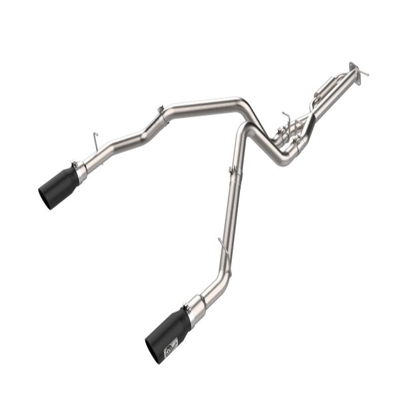 aFe 21-24 Ford F-150 Vulcan Series 3 IN to 3-1/2 IN Stainless Steel Cat-Back Exhaust System - Black