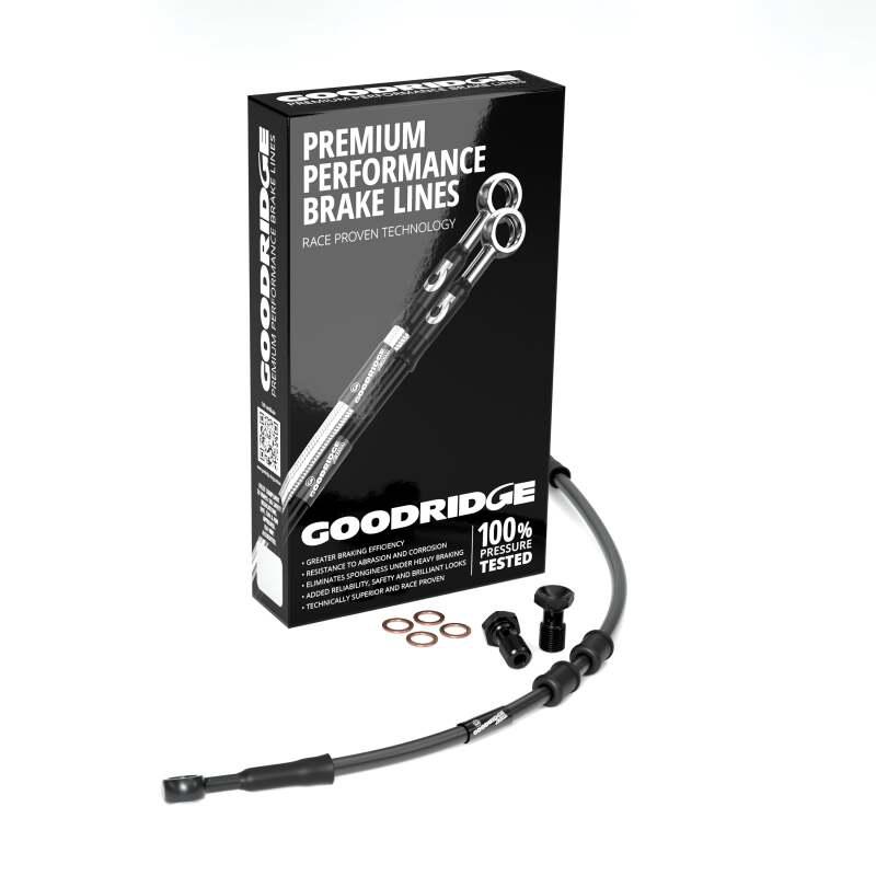 Goodridge 99-05 HD FXDX +2in Front Brake Line Kit - Black