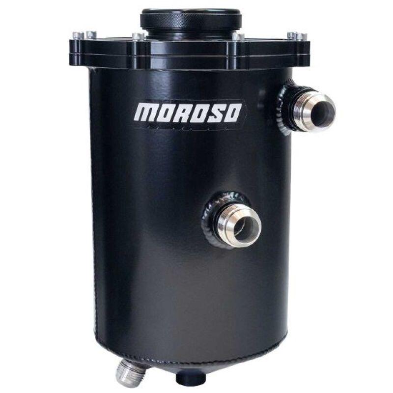 Moroso 2 Piece 13in Tall 7in Dia 5.5 Quart Dry Sump Tank - Black