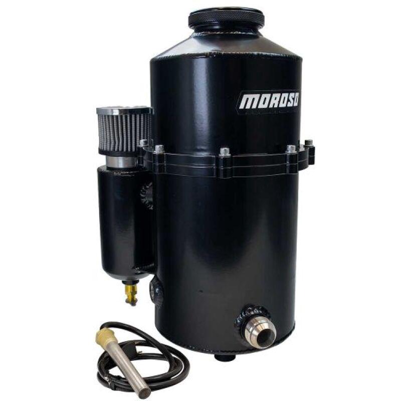 Moroso Drag Race 2 Pc 60/40 Split 16.5in Tall 7in Dia 7.5qt Dry Sump Tank - Black