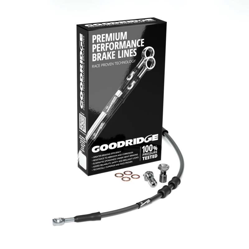 Goodridge 14-23 HD FLHR/FLHX (w/o ABS) +10in Front Brake Line Kit - Black