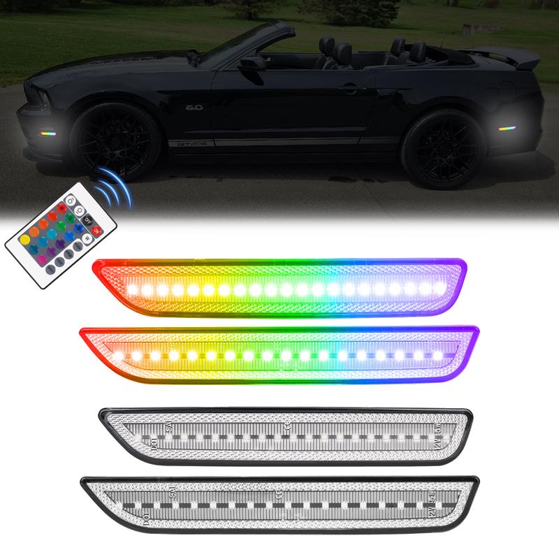 2010-2014 Ford Mustang RGB Clear LED Side Markers