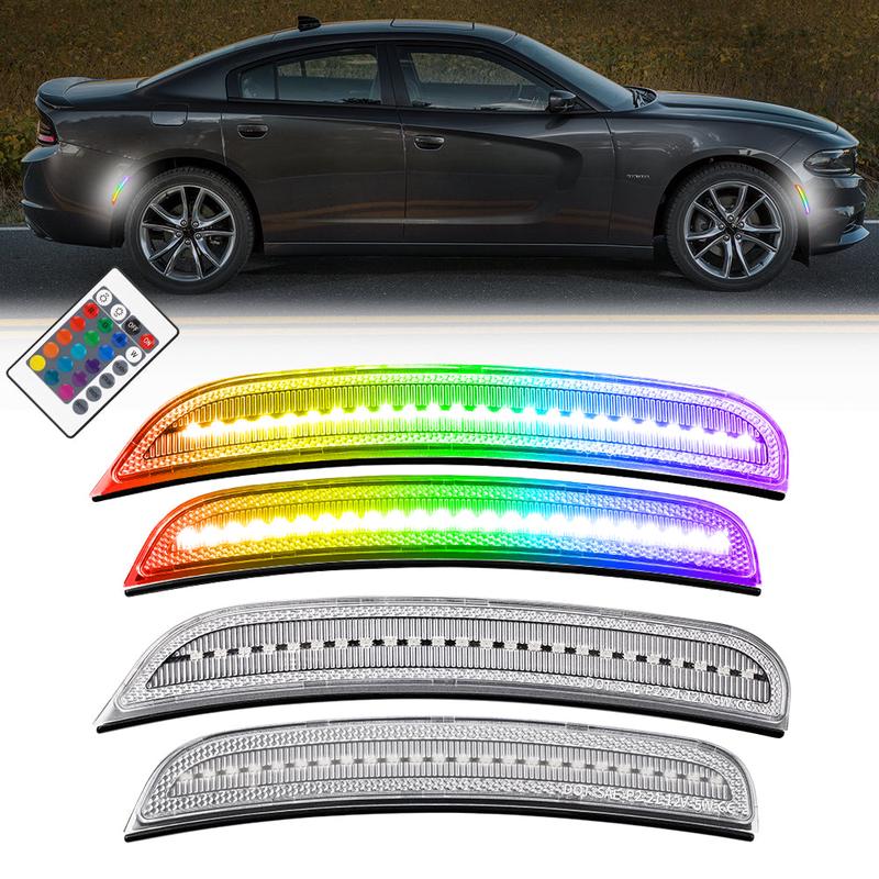 2015-2024 Dodge Charger RGB Clear LED Side Markers