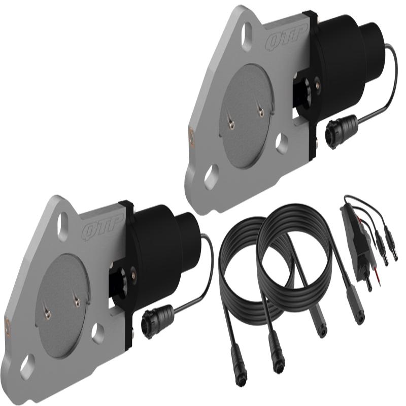 QTP 2.5in Bolt-On QTEC Dual Electric Cutout Valves - Pair